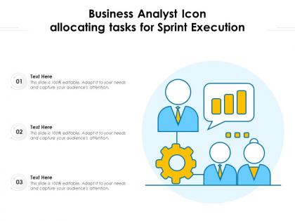 Business analyst icon allocating tasks for sprint execution