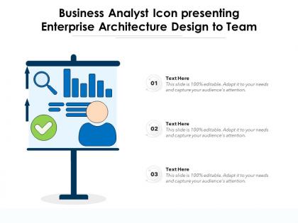 Business analyst icon presenting enterprise architecture design to team