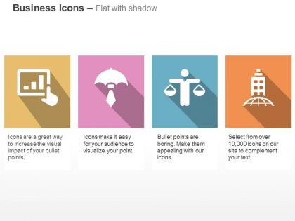 Business bar graph balance scale building ppt icons graphics
