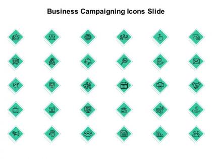 Business campaigning icons slide checklist growth c325 ppt powerpoint presentation infographics rules