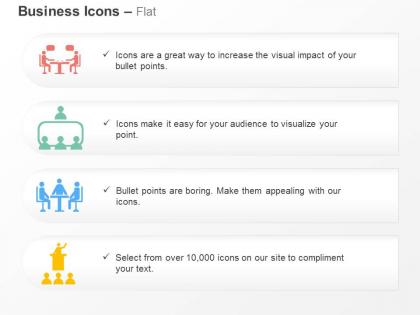 Business communication deal meeting discussion lecture ppt icons graphics