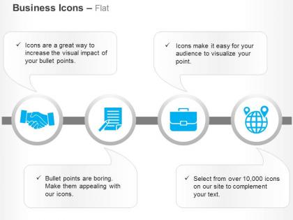 Business deal report suitcase global navigation ppt icons graphics