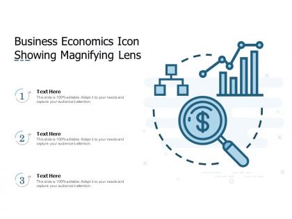Business economics icon showing magnifying lens