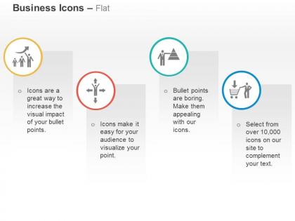 Business growth different directions sales pyramid marketing strategy ppt icons graphics