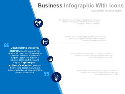 Business infographics with icons for business deal powerpoint slides