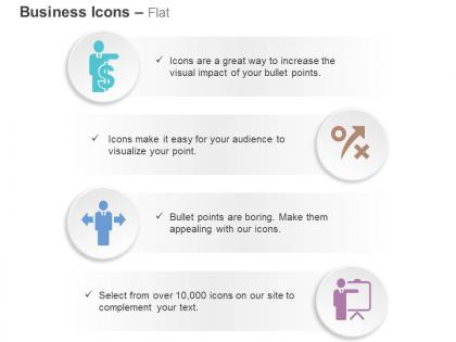 Business man with dollar right wrong diversity analysis ppt icons graphics