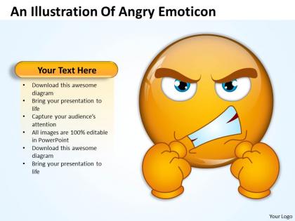 Business powerpoint templates an illustration of angry emoticon sales ppt slides