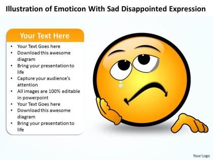 Business powerpoint templates illustration of emoticon with disappointed expression sales ppt slides