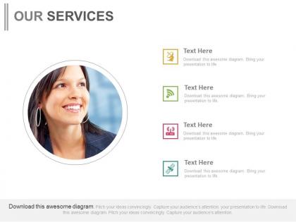Business profile with business process icons powerpoint slides