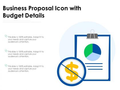 Business proposal icon with budget details
