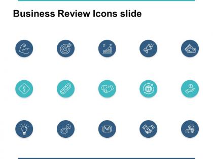 Business review icons slides chain ppt powerpoint presentation file shapes
