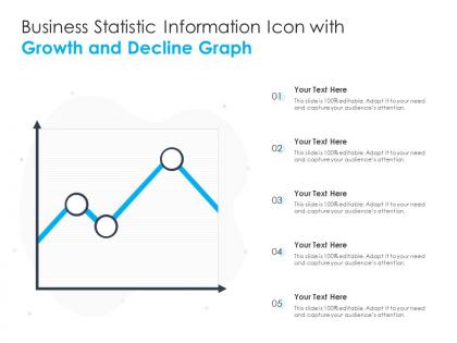 Business statistic information icon with growth and decline graph