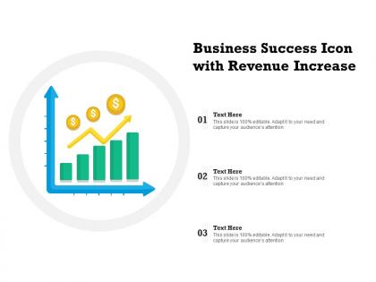 Business success icon with revenue increase
