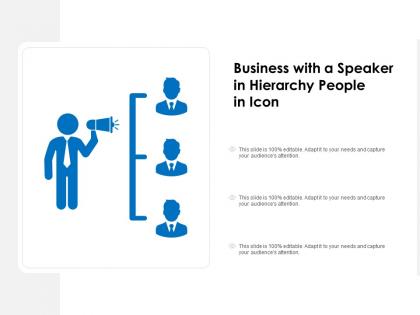 Business with a speaker in hierarchy people in icon