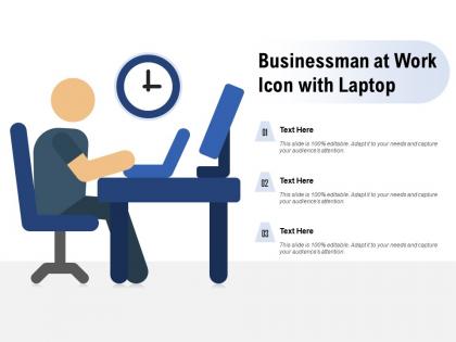 Businessman at work icon with laptop