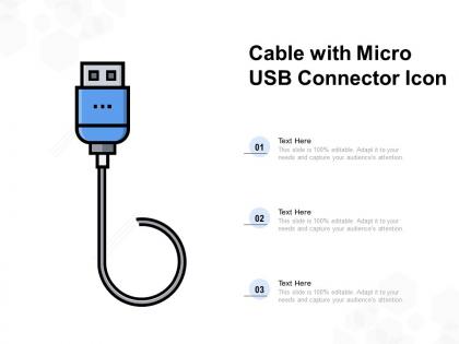 Cable with micro usb connector icon