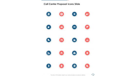 Call Center Proposal Icons Slide One Pager Sample Example Document