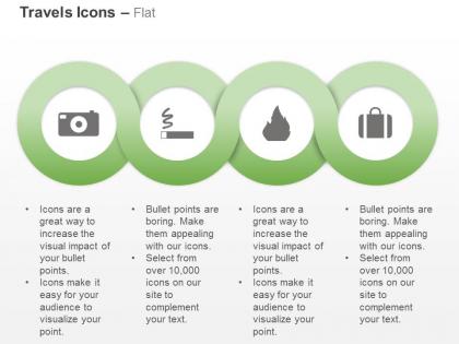 Camera no smoking zone fire safety travel ppt icons graphics