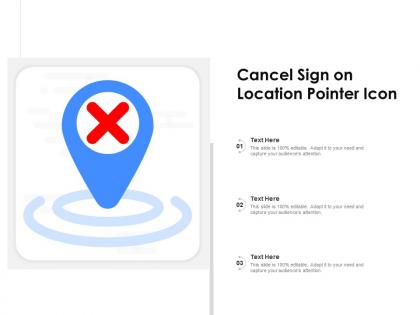 Cancel sign on location pointer icon