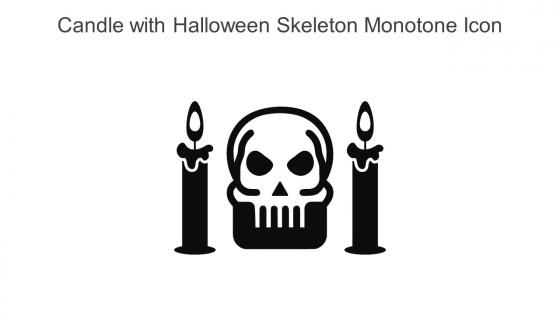 Candle With Halloween Skeleton Monotone Icon In Powerpoint Pptx Png And Editable Eps Format
