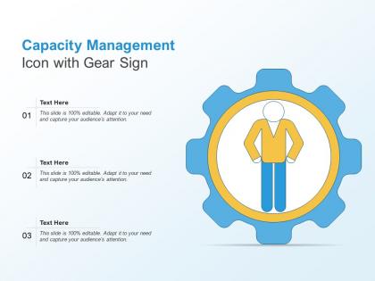 Capacity management icon with gear sign