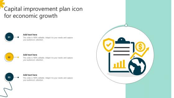 Capital Improvement Plan Icon For Economic Growth Improvement SS