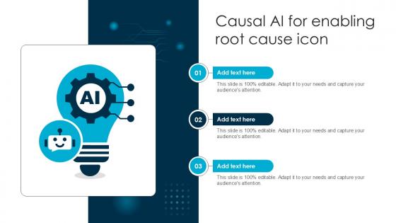 Causal AI For Enabling Root Cause Icon Ppt Slides
