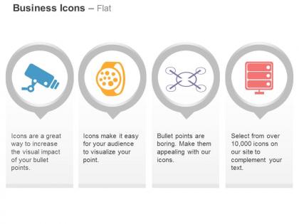 Cctv camera watch network database ppt icons graphics