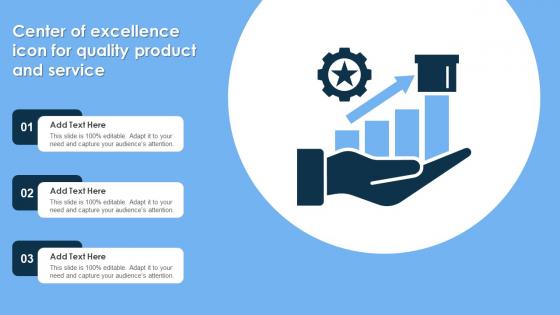 Center Of Excellence Icon For Quality Product And Service