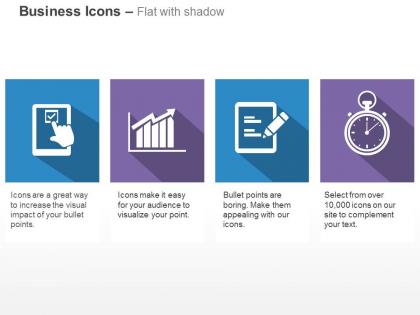 Checklist growth bar graph business records time management ppt icons graphics