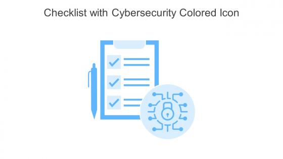 Checklist With Cybersecurity Colored Icon In Powerpoint Pptx Png And Editable Eps Format