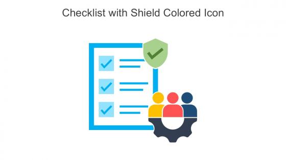 Checklist With Shield Colored Icon In Powerpoint Pptx Png And Editable Eps Format