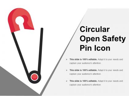 Circular open safety pin icon