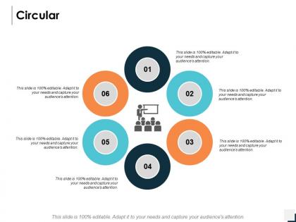 Circular six process management ppt powerpoint presentation gallery icons