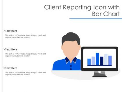 Client reporting icon with bar chart
