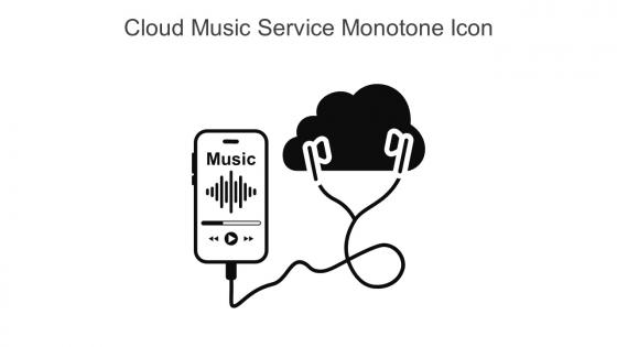 Cloud Music Service Monotone Icon In Powerpoint Pptx Png And Editable Eps Format