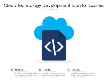Cloud technology development icon for business