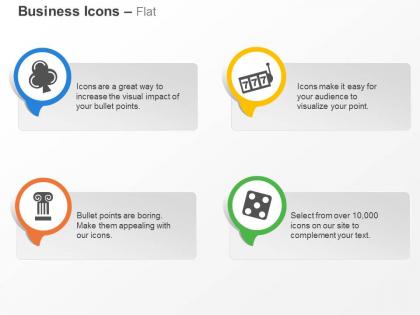 Club jackpot pillar dice ppt icons graphics