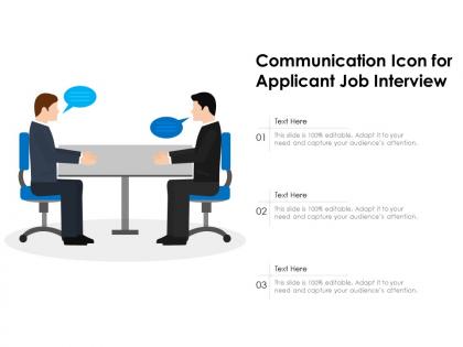Communication icon for applicant job interview
