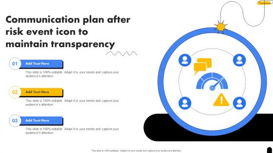 Communication Plan After Risk Event Icon To Maintain Transparency