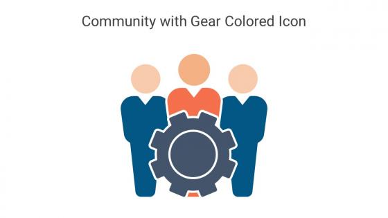 Community With Gear Colored Icon In Powerpoint Pptx Png And Editable Eps Format