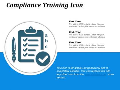 Compliance training icon powerpoint shapes