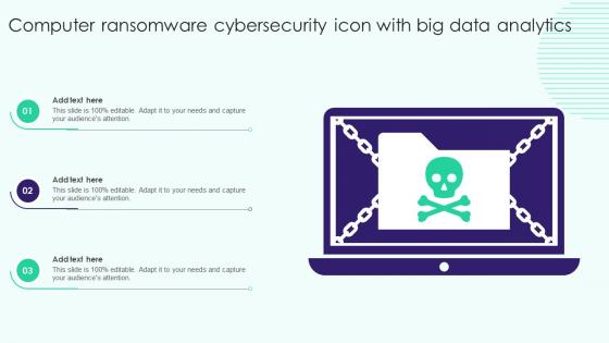 Computer Ransomware Cybersecurity Icon With Big Data Analytics