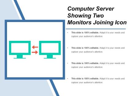 Computer server showing two monitors joining icon