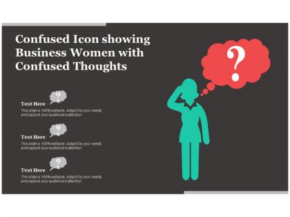 Confused icon showing business women with confused thoughts