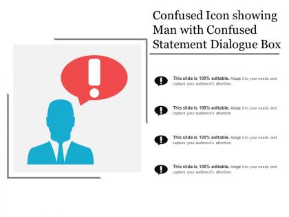 Confused icon showing man with confused statement dialogue box