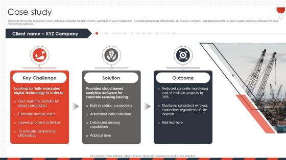 Construction Company Profile Case Study Ppt Slides Icon