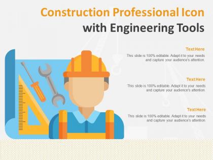 Construction professional icon with engineering tools