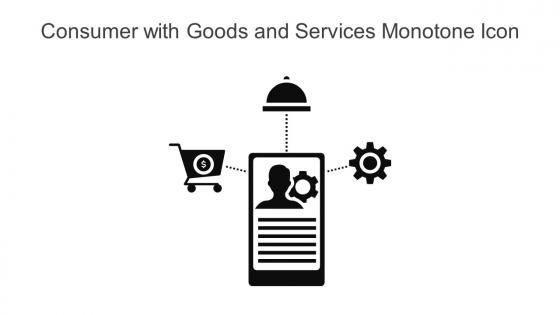 Consumer With Goods And Services Monotone Icon In Powerpoint Pptx Png And Editable Eps Format