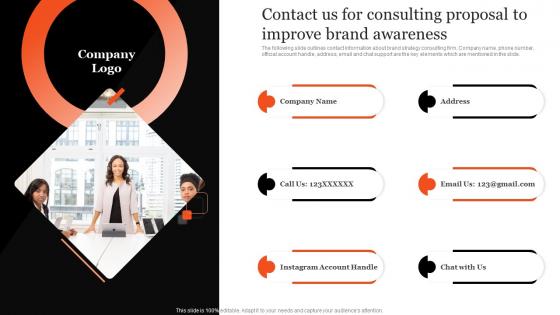 Contact Us For Consulting Proposal To Improve Brand Awareness Ppt Icon Examples